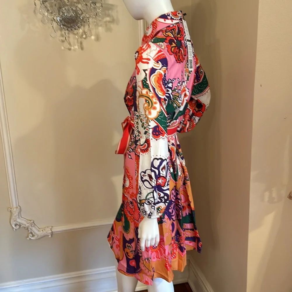 Dalia MacPhee Floral Shirtdress Shirt Style A-Line Dress Size S - Picture 8 of 14